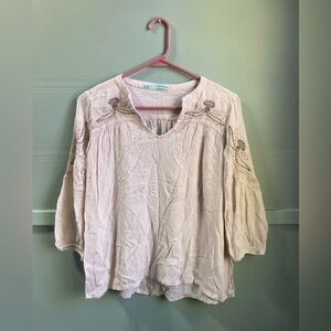 Maurices Light Pink Embroidered Blouse